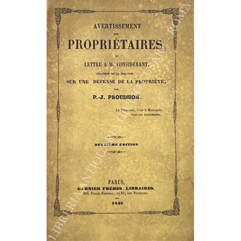 Avertissement Aux Proprietaires Libreria Antiquaria Giulio Cesare