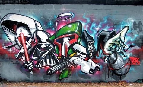 Star Wars Totem Graffiti King Graffiti Piece Graffiti Wall Art