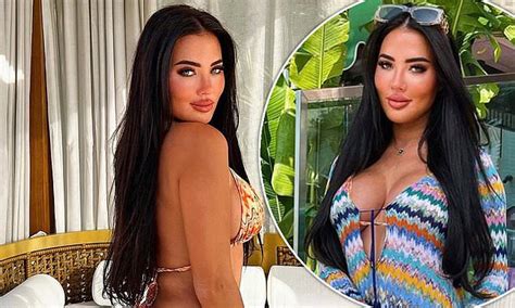 Yazmin Oukhellou Shows Off Her Peachy Posterior In A Racy Orange Thong Bikini Daily Mail Online