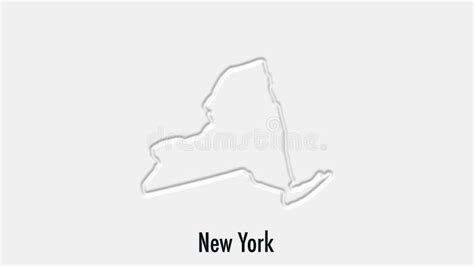 Abstract Line Animation New York State Of Usa On Hexagon Style New