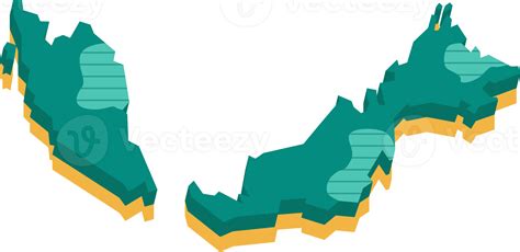 3d Map Of Malaysia 11675582 Png