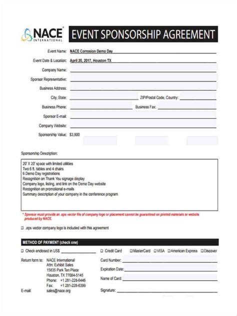 Free Sample Event Sponsorship Forms In Ms Word Pdf Within Sponsor