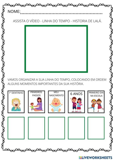 Minha Linha Do Tempo Worksheet Preschool Learning Activities Tempo