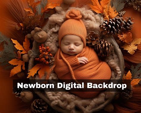 Fall Newborn Digital Backdrop Thanksgiving Baby Face Inserts Etsy