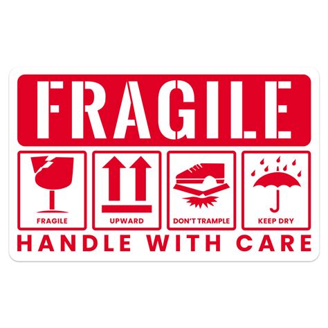 500pcs Fragile Stickers Warning Label Sticker Handle With Care Don T