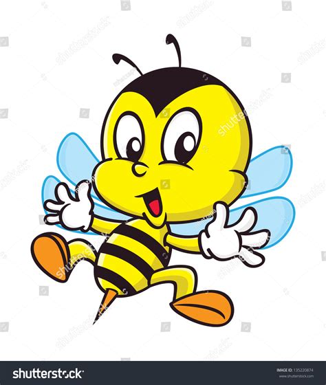 Cute Cartoon Bee Stock Vector Royalty Free 135220874 Shutterstock