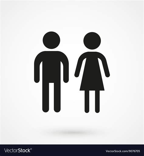 Man And Woman Icon Black Royalty Free Vector Image