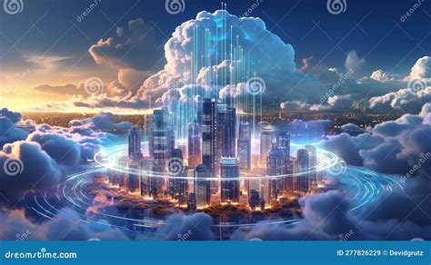 Cloud Computing Technology Concept Generative Ai Stock Illustration