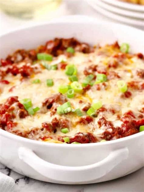 Cheesy Hamburger Noodle Casserole Grits And Pinecones