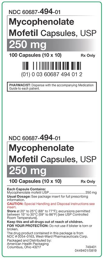 Rx Item Mycopheno Mofetil AHP 250MG 100 Cap By AHP Gen Cellcept