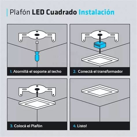 Plafon Led Cuadrado Aplicar W Panel Borde Negro Exterior Mebuscar