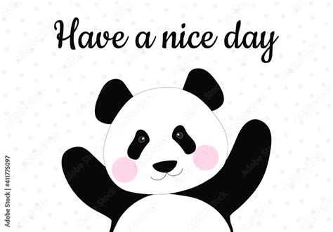 Cute Giant Chinese Panda Wishes Have a Nice Day. Template for printing ...