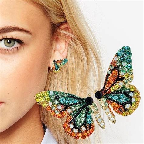 Crystal Butterfly Wing Earring Set Butterfly Earrings Stud