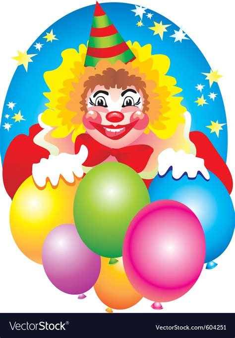 Birthday clown Royalty Free Vector Image - VectorStock