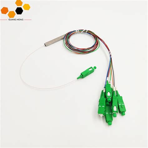 China 1x8 Bare Type Fiber Optical PLC Splitter with PVC LSZH Hytrel Jacket Manufacturers Factory