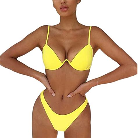Xbtclxebco Womens Two Piece Padded Triangle Brazilian Bikini Set Walmart