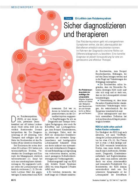 S3 Leitlinie Zum Reizdarmsyndrom Sicher Diagnostizieren Und Therapieren