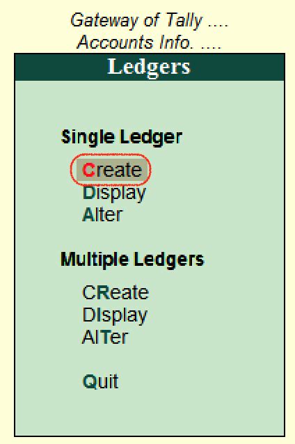 How To Create Single Ledger In Tally