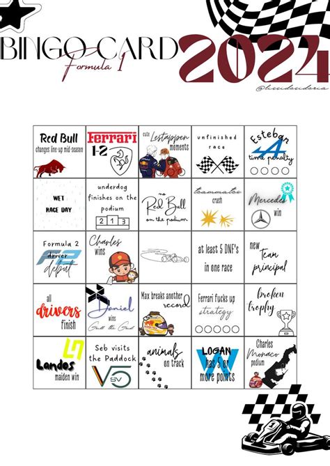 Formula Season Bingo Card In Formel