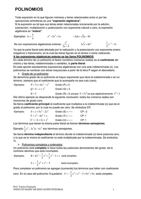 SOLUTION Polinomios 3a B C 4 Studypool