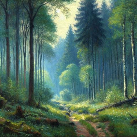 forest oil painting lelzzzlal paintings prints landscapes