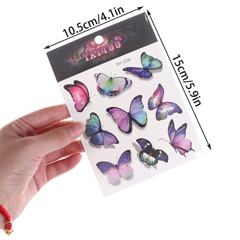 Unisex Temporary Tattoo Stickers Body Art 3d Waterproof Butterfly Halloweenb Au Ebay