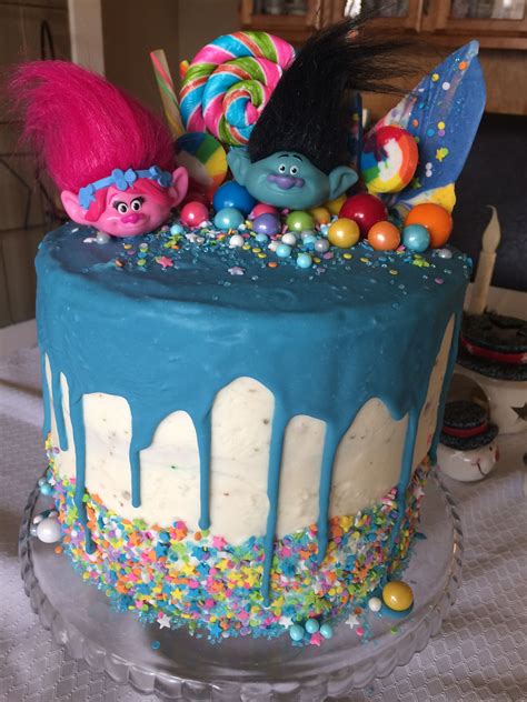 Trolls Movie Rainbow Birthday Cake Trolls Birthday Cake Trolls Birthday Rainbow Birthday Cake