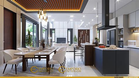 Desain Ruang Makan Dan Dapur Rumah Modern 3 Lantai Bapak Supandi Di