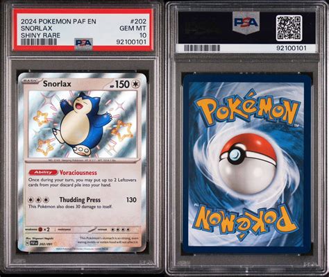 Snorlax 2024 Paldean Fates 202 091 Shiny Rare Price Guide Sports