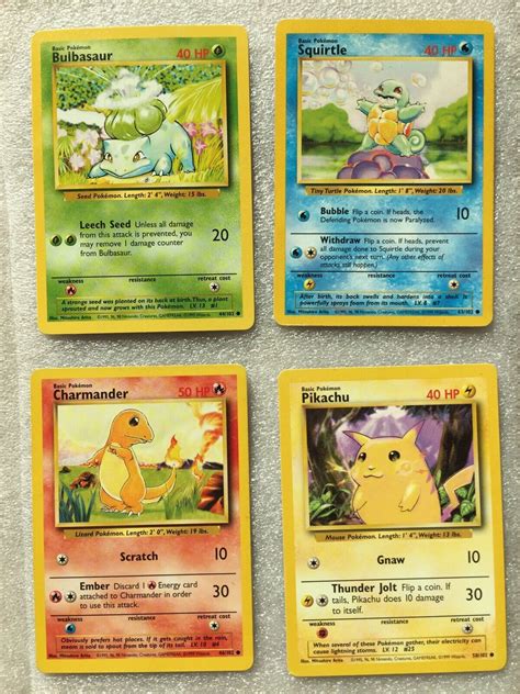 Pokemon Bulbasaur Charmander Squirtle Card