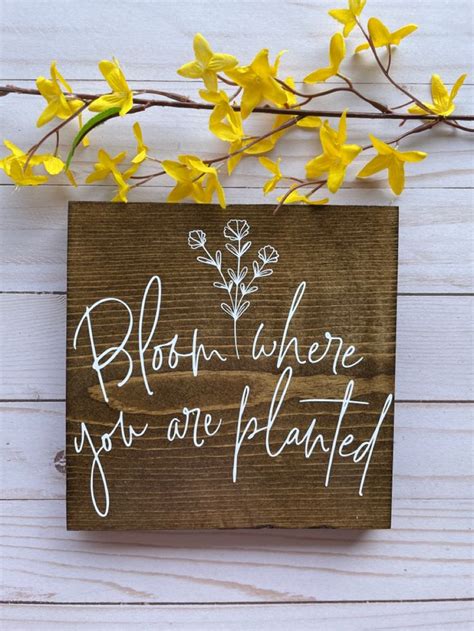 Bloom Where You Are Planted Wood Sign En 2024