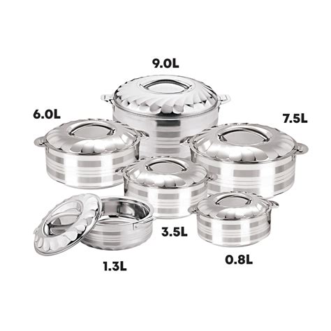 SQ Professional 3477 Jumbo Contour Stainless Steel Hot Pot Set 6pc