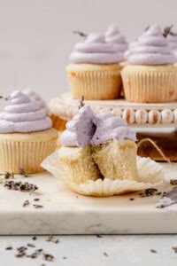 Vanilla Lavender Cupcakes With Honey Buttercream Frosting