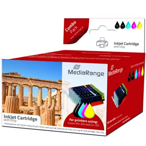 MediaRange Multipack For Canon PGI 550 And CLI 551 2x BK 1x C M Y 5