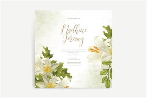 Premium Vector | Watercolor floral invitation