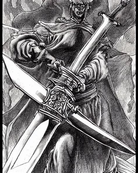 Sword Drawn By Kentaro Miura Stable Diffusion Openart