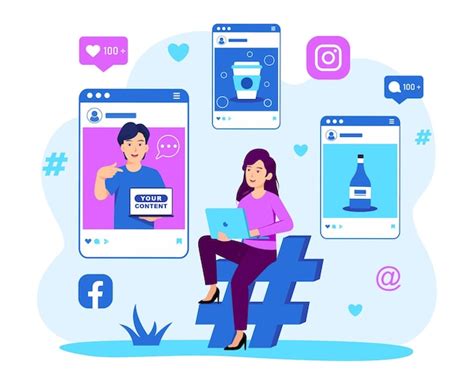 Premium Vector Vector Social Media Manager Concept Illustration