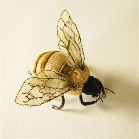 Golden Bumblebee Textile Soft Sculpture - Blue Terracotta