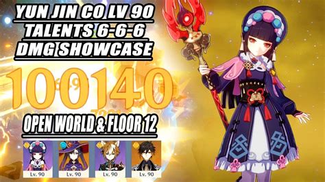 Yun Jin C0 Lv 90 Talents 6 6 6 DMG Showcase Floor 12 Open World Sub