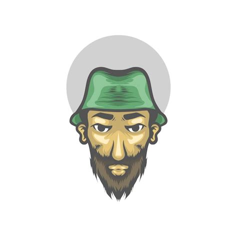 Premium Vector A Cartoon Man With A Green Hat And A Green Hat