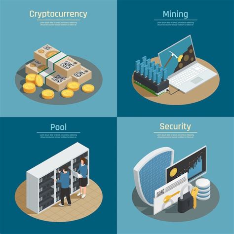 Compositions Isométriques Avec Extraction De Crypto monnaie Pièces De