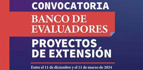 Convocatoria Del Banco De Evaluadores De Proyectos De Extensi N De La