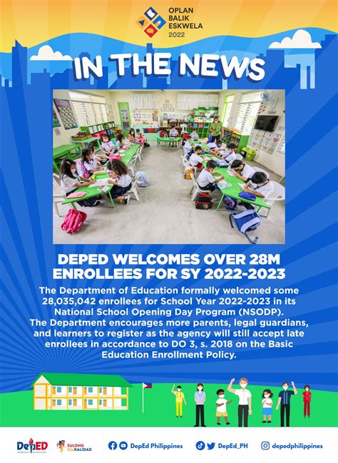 Deped Welcomes Over 28m Enrollees For Sy 2022 2023 Department Of