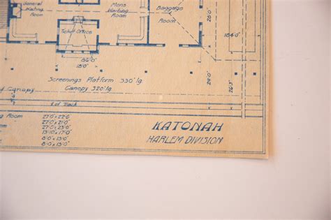 Vintage Katonah NY Train Station Blueprint