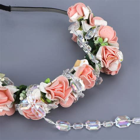 M Synthetic Bead Garland Rectangle Iridescent Dec String For Wedding