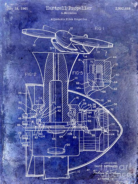 1961 Propeller Patent Blueprint Photograph by Jon Neidert - Fine Art ...