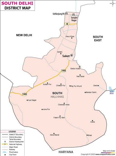 South Delhi District Map