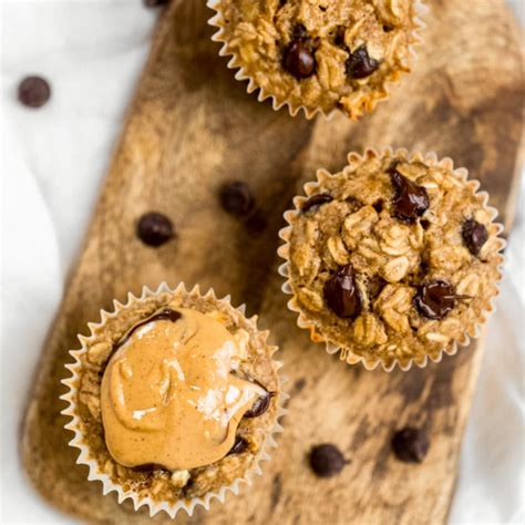 Peanut Butter Banana Baked Oatmeal Cups Ambitious Kitchen