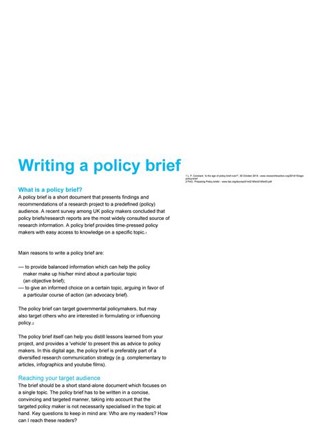 50 Free Policy Brief Templates Ms Word ᐅ Templatelab