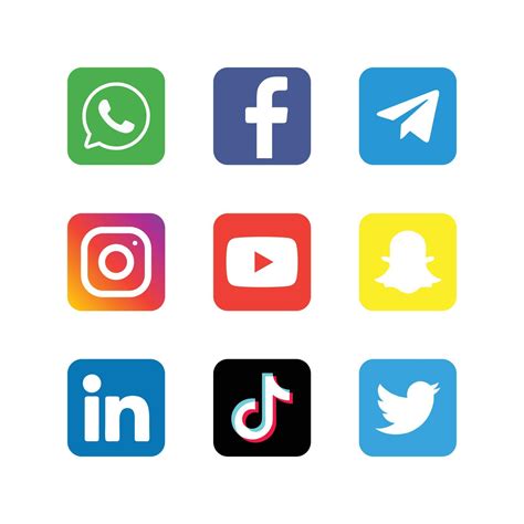 Colección De Logotipos De Redes Sociales Populares Facebook Instagram